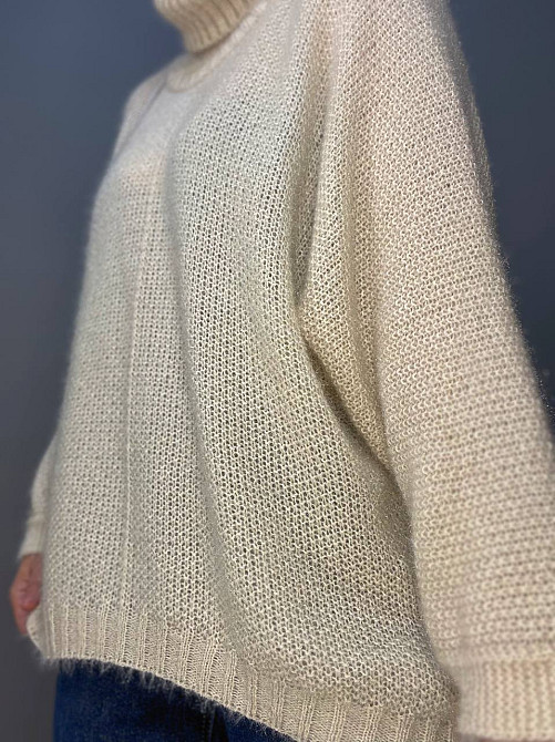 Свитер женский MY FASHION 3267 паутинка оверсайз широкий воротник хомут удлиненный, бежевый, 44-48 Киев - изображение 18