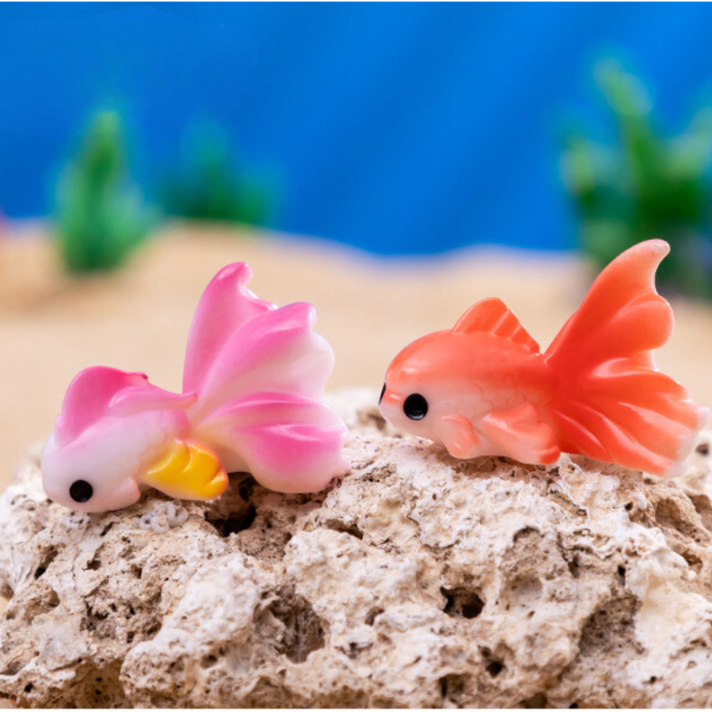 Набор миниатюрных фигурок золотые рыбки для флорариума, мини-сада, миниатюры, аквариума, поделок. Набір 3 шт Одесса - изображение 5