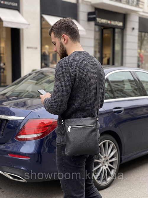 Чоловіча брендова барсетка, планшетка Tommy (0613) чорна Київ - фото 5
