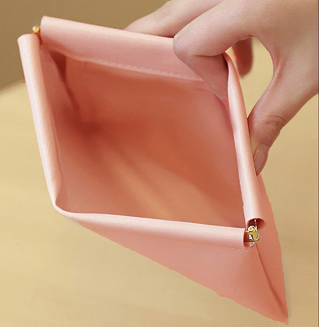 Набор косметичек портативные 2 шт для хранения аксессуаров,футляры для мелочей размер 14х18 и 11х12 см розовые Каменец-Подольский - изображение 7