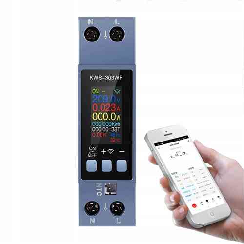Wi-Fi счетчик электроэнергии однофазный 220В 40А DIN, защиты, KWS-300WF Вінниця