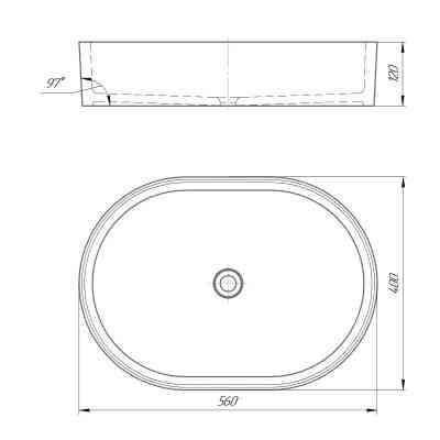 Раковина GRANADO Potes white gel (gbs0905g) Вінниця