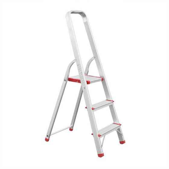 Драбина алюмінієва, 3 сходинки, висота: 1130 мм, висота до платформи: 630 мм, 150 кг INTERTOOL LT-1003 Київ