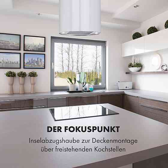 Острівна витяжка Beretta Ø35 см витяжка/рециркуляція 650 м3/год LED, включно з фільтром з активованим вугіллям, Рівне