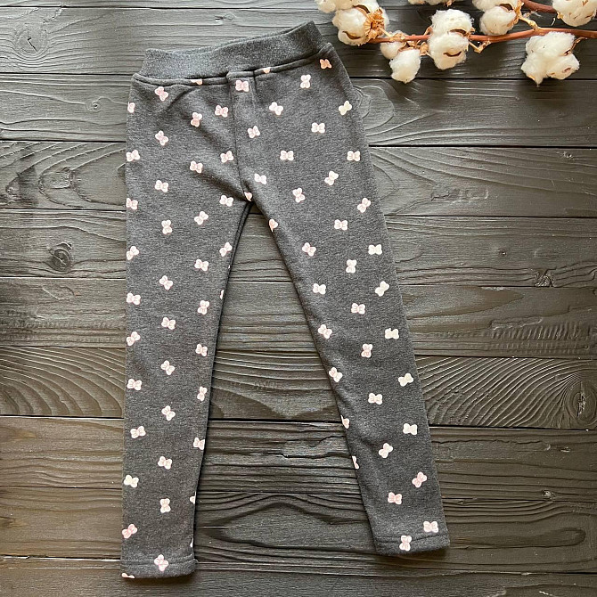 Дитячі Лосіни для Дівчинки Сірі з Бантиками Lizi Kids 5-6 років (110-116 см) пакунок малюка Киев - изображение 1