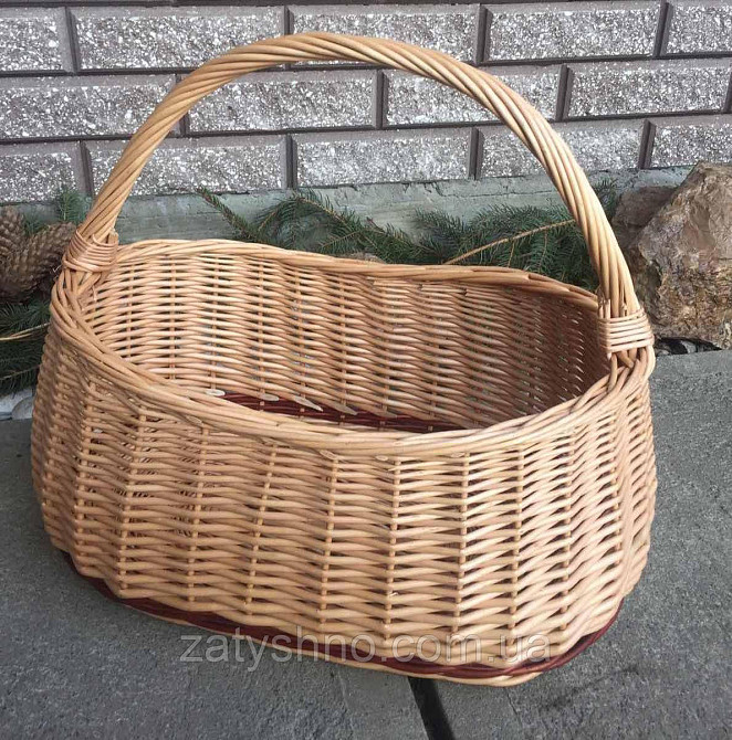 Корзина плетеная базарная  | корзина пасхальная  | корзина из лозы длинная Киев - изображение 3