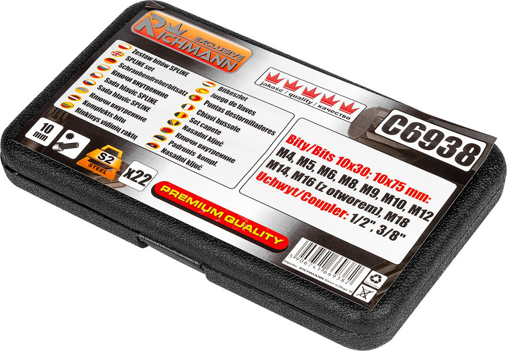 Набор бит Spline Richmann 22 шт сталь S2 М4-М18 (C6938) Коломыя - изображение 7