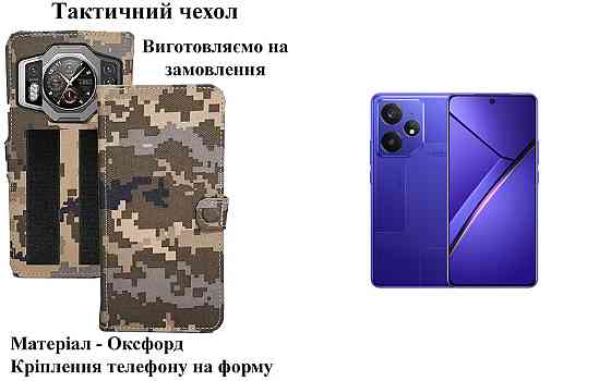 Тактический чехол для Oppo Reno6 Pro 5G, крепится к снаряжению на липучке Киев