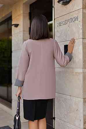 Жіночий базовий піджак на підкладці з манжетами "Lavita" | Норма і батал Бежевий, 54-56 Київ