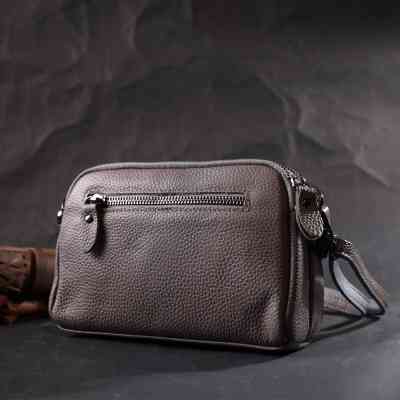 Сумка Vintage Из натуральной кожи Серая (22278) Винница