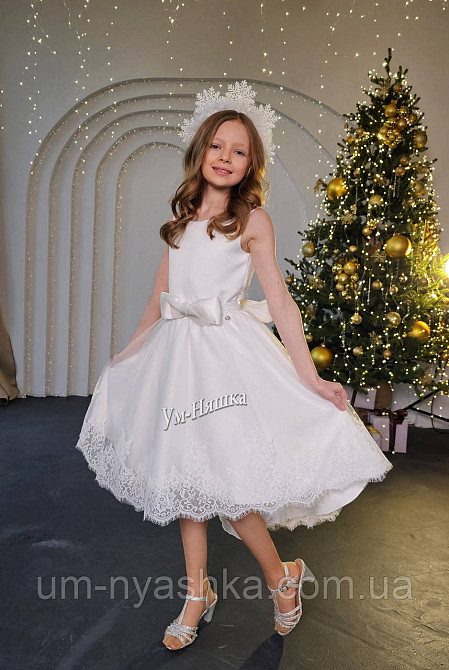Нарядное белое платье на рост 134-146 Кривой Рог - изображение 2