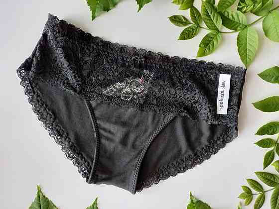 Жіночі трусики сліпи чорні з мереживом Love bra Miriam розмір S, 44 Славута
