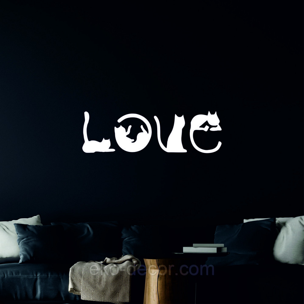 Декоративне настінне Панно «Коти - Love» Декор на стіну 30*99 см, Білий Київ - фото 4