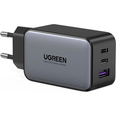 Зарядний пристрій Ugreen 3xUSB 65W GaN (2хUSB-C+USB-A) CD244 Grey (10335) Вінниця - фото 1