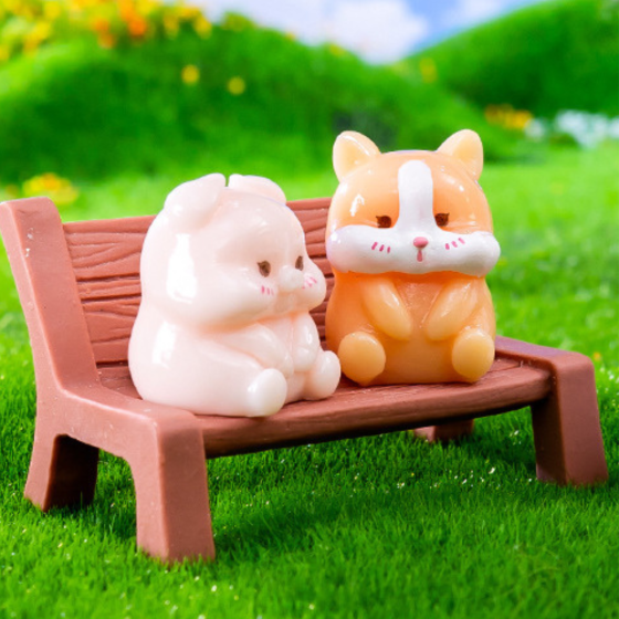 Лавка 6.1 х 3.7 см для микроландшафта и мини-сада Бежевая Одесса