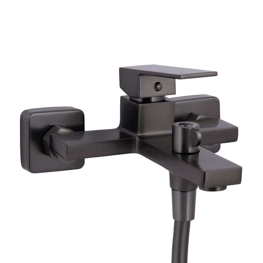 Змішувач для ванни Qtap Gemini (з душовим гарнітуром) QTGEM259GMB45684 Gunmetal Black PVD Київ - фото 9