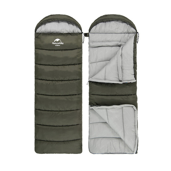 Спальник з капюшоном Naturehike U250S NH20MSD07, (0°C), лівий, темно-зелений Киев - изображение 2