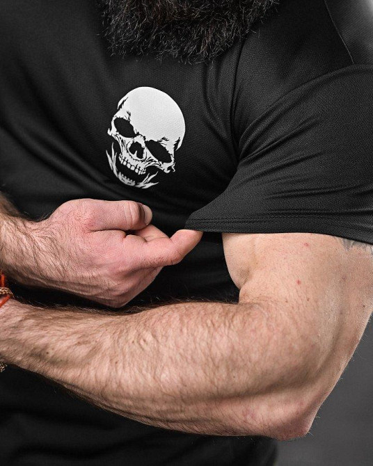 Тактическая потоотводящая футболка odin дальше бога нет черная ДЛ6548 Одесса - изображение 5