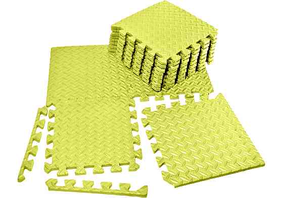 Татамі мат EasyFit 8 шт (30х30х1 см) хвіст ластівки жовтий Коломия