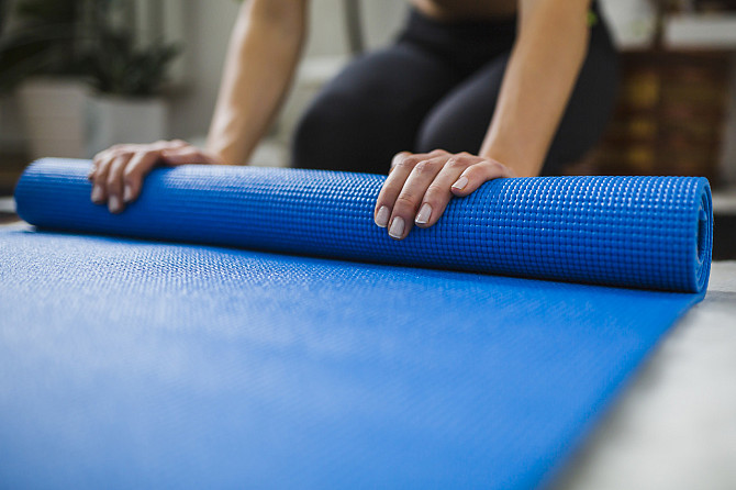 Килимок для йоги та фітнесу Power System PS-4014 PVC Fitness-Yoga Mat Blue (173x61x0.6) Кам'янське - фото 9