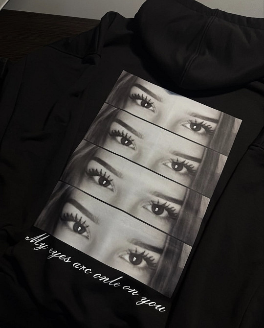 Худі «Глаза коханої» з персональним фотоколажем Біле, 3XL Чернівці - фото 1