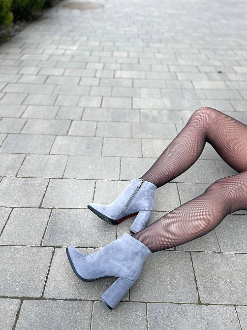 Nivelle Черевики жіночі NIVELLE сірі натуральна замша каблук 9.5см 36-39 (3024) Коломия - фото 9