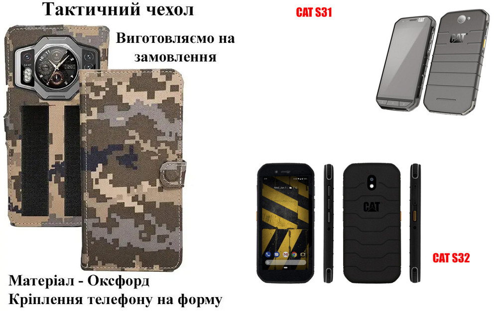 Тактический чехол для Blackview Oscal Pilot 2, крепится к снаряжению на липучке Киев - изображение 1