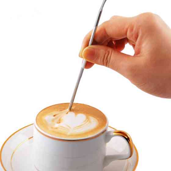 Набір для кави трафарети 16 штук баночка паличка для малювання сірий Київ