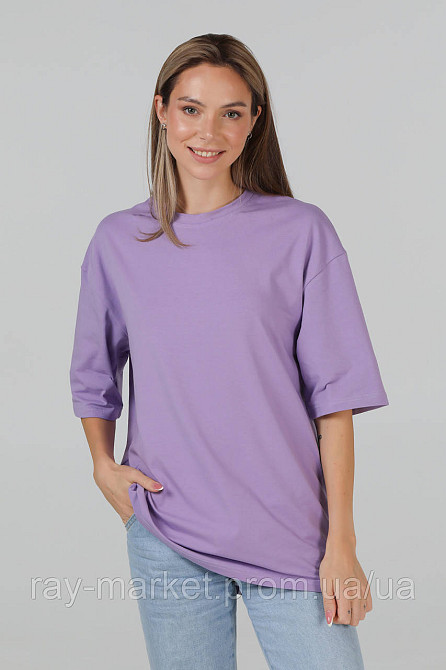 Футболка оверсайз RAY OVERSIZE женская лиловая (U0104W-Lilac) Киев - изображение 1