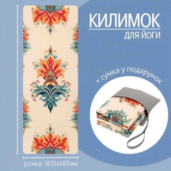 Коврик для йоги и фитнеса, складной мягкий коврик из каучука и замши, спортивный каремат с сумкой 3D-принт Каменец-Подольский