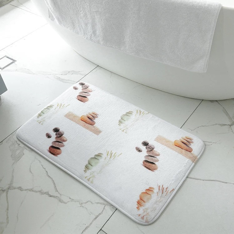 Коврик тканевый для ванной комнаты и душа Bathlux прорезиненный, с нескользящим покрытием, цветной с рисунком Каменец-Подольский - изображение 3