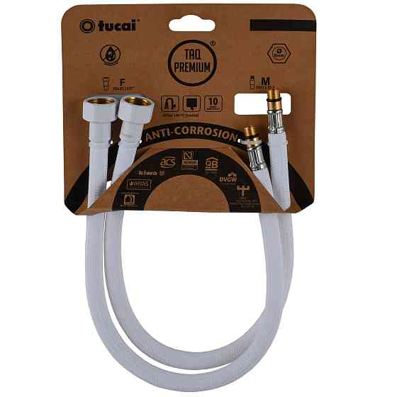 Шланг для змішувача TUCAI TAQ PREMIUM GRIF М10х1/2″ 0,4м. АНТИКОР. AСB ПАРА (Білий Мат) 209966 Киев