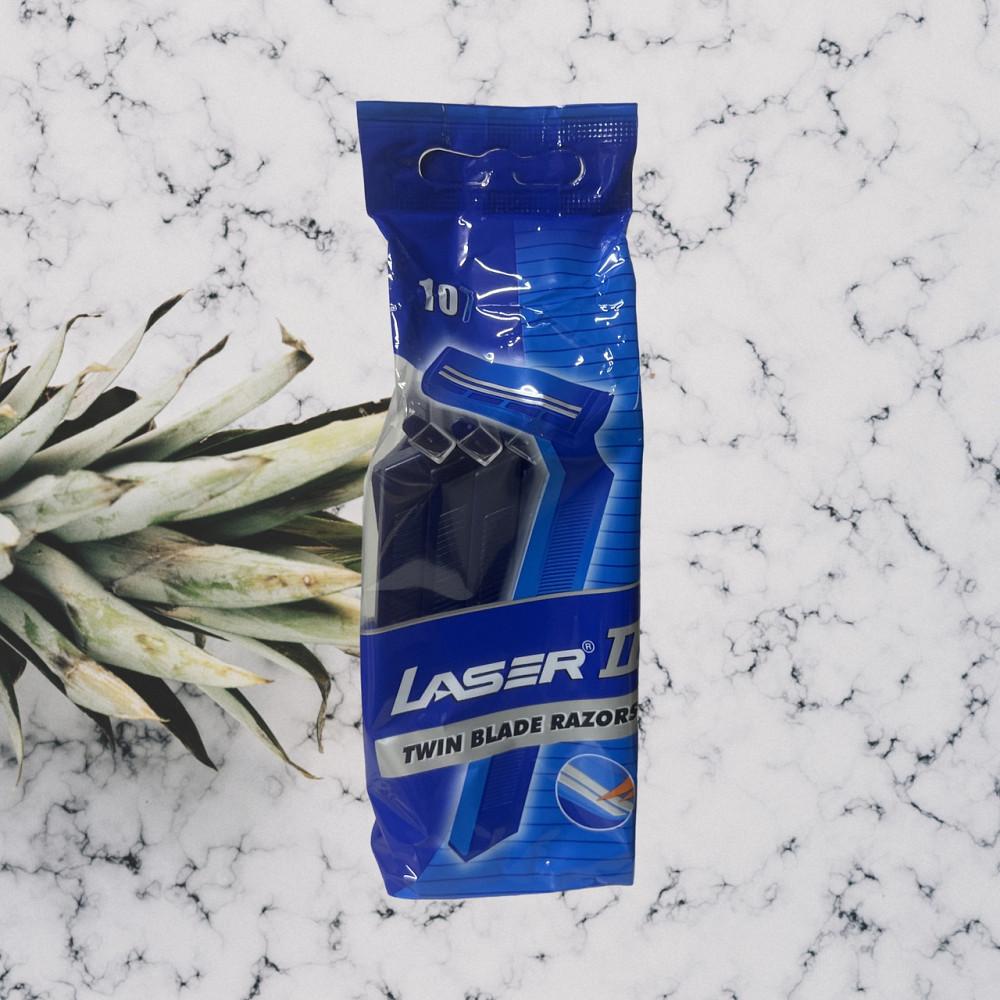 Одноразові чоловічі станки для гоління, 10 шт. Laser II For Men Twin Blade Razors Виноградів - фото 2
