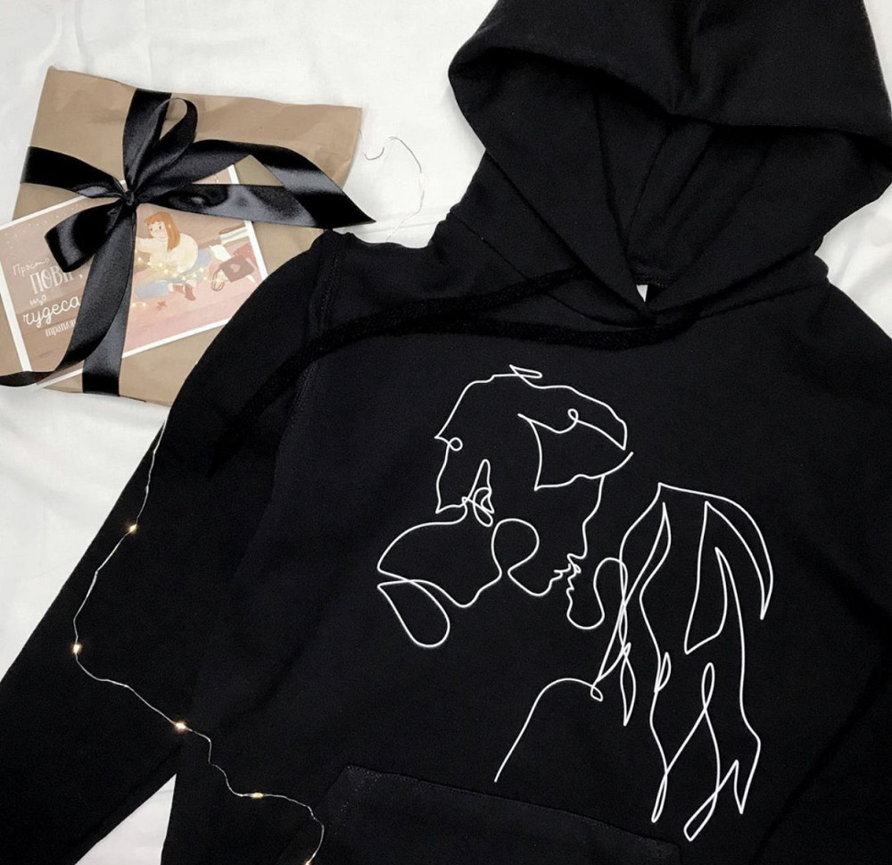 Парні толстовки з капюшоном для хлопця та дівчини з оригінальним принтом АРТ ЛИЦЯ Чернівці - фото 1