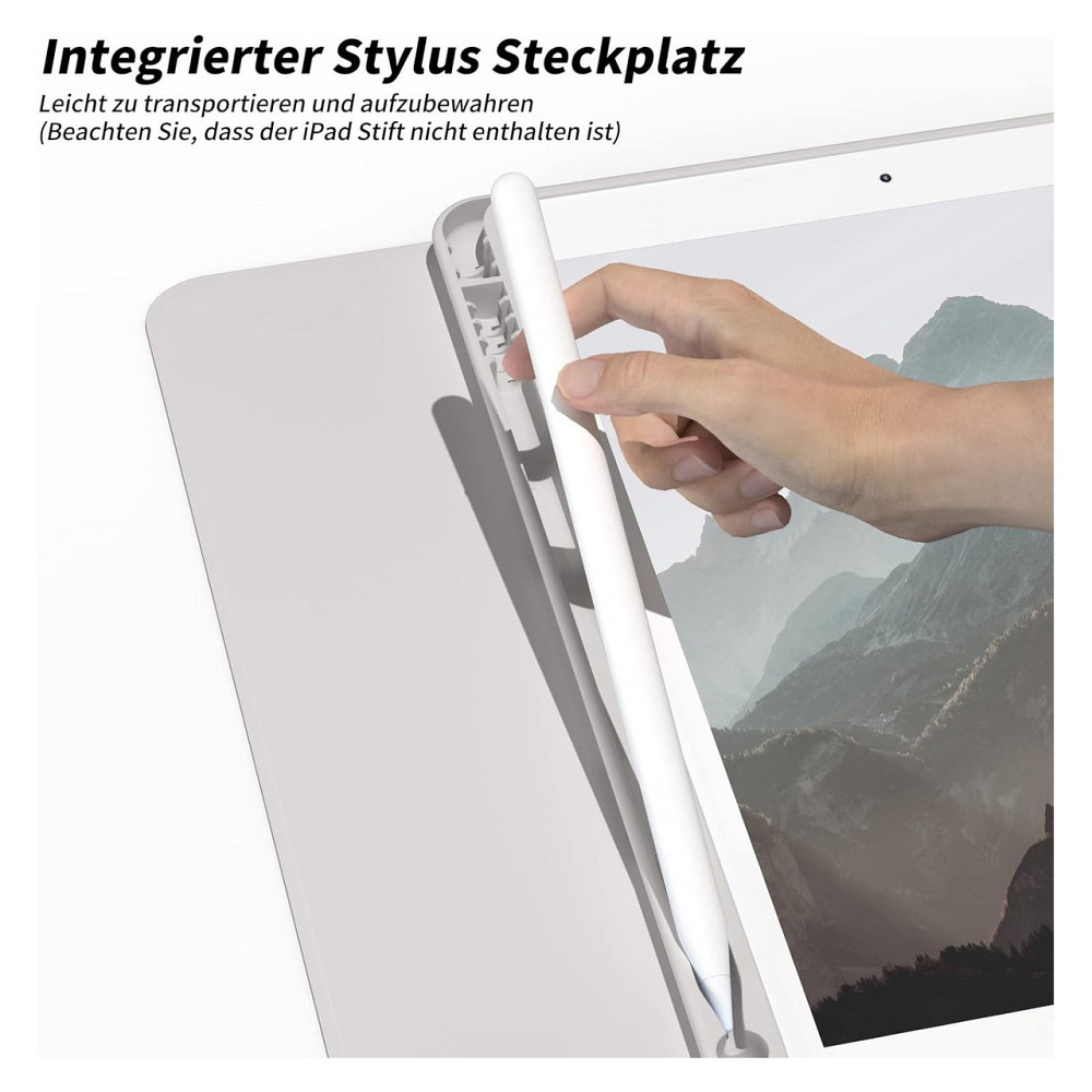 Чехол-клавиатура для iPad 10.2 (7/8/9 поколений) Серый QWERTZ с держателем для Pencil Киев - изображение 3
