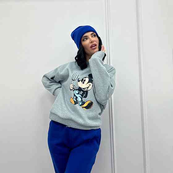 Двокольоровий спортивний костюм з шапкою "Minnie" оптом | Батал | Розпродаж моделі Київ