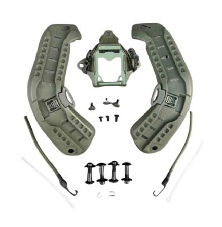 Рейкове кріплення (планка) + кронштейн NVG платформа (шрауд) на бронешлем Mich2000 з вухами (Оливковий) Київ