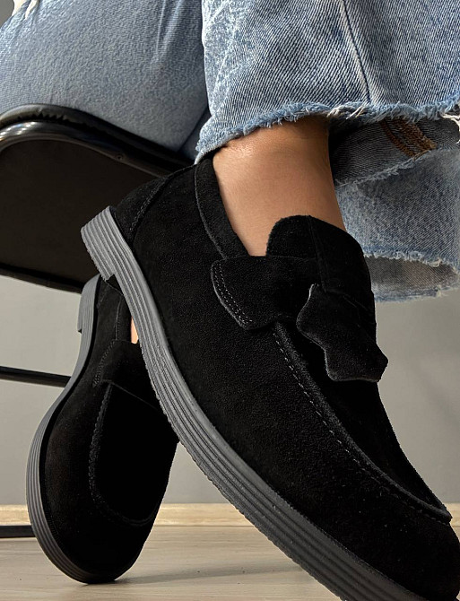 Туфлі жіночі Hengji 588-3 замшеві лофери чорні, 37, 23,5 см Київ - фото 4