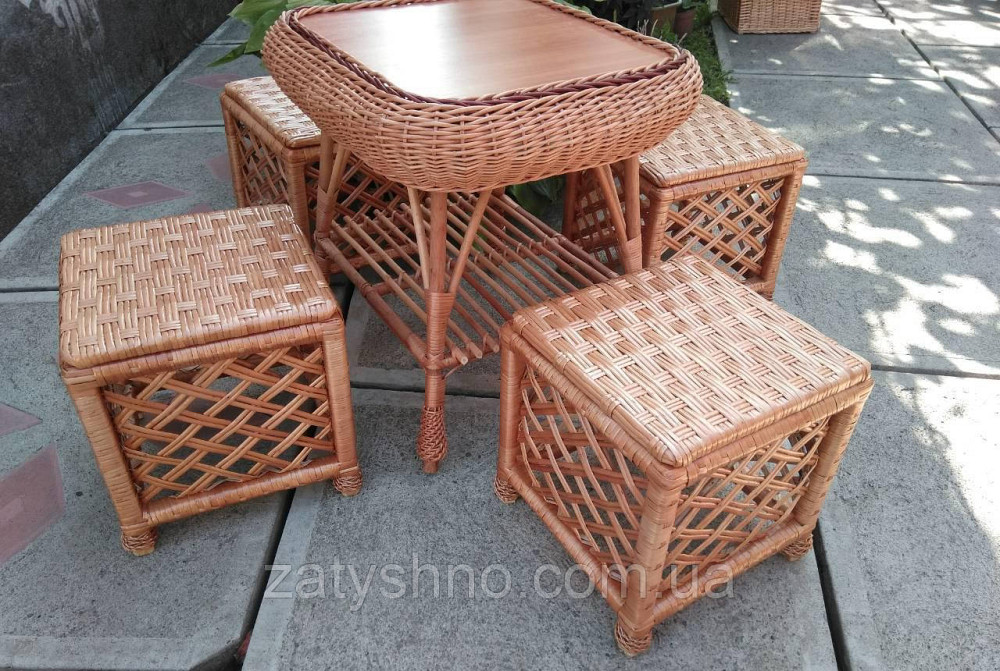 Плетеная мебель с  табуретками Киев - изображение 1
