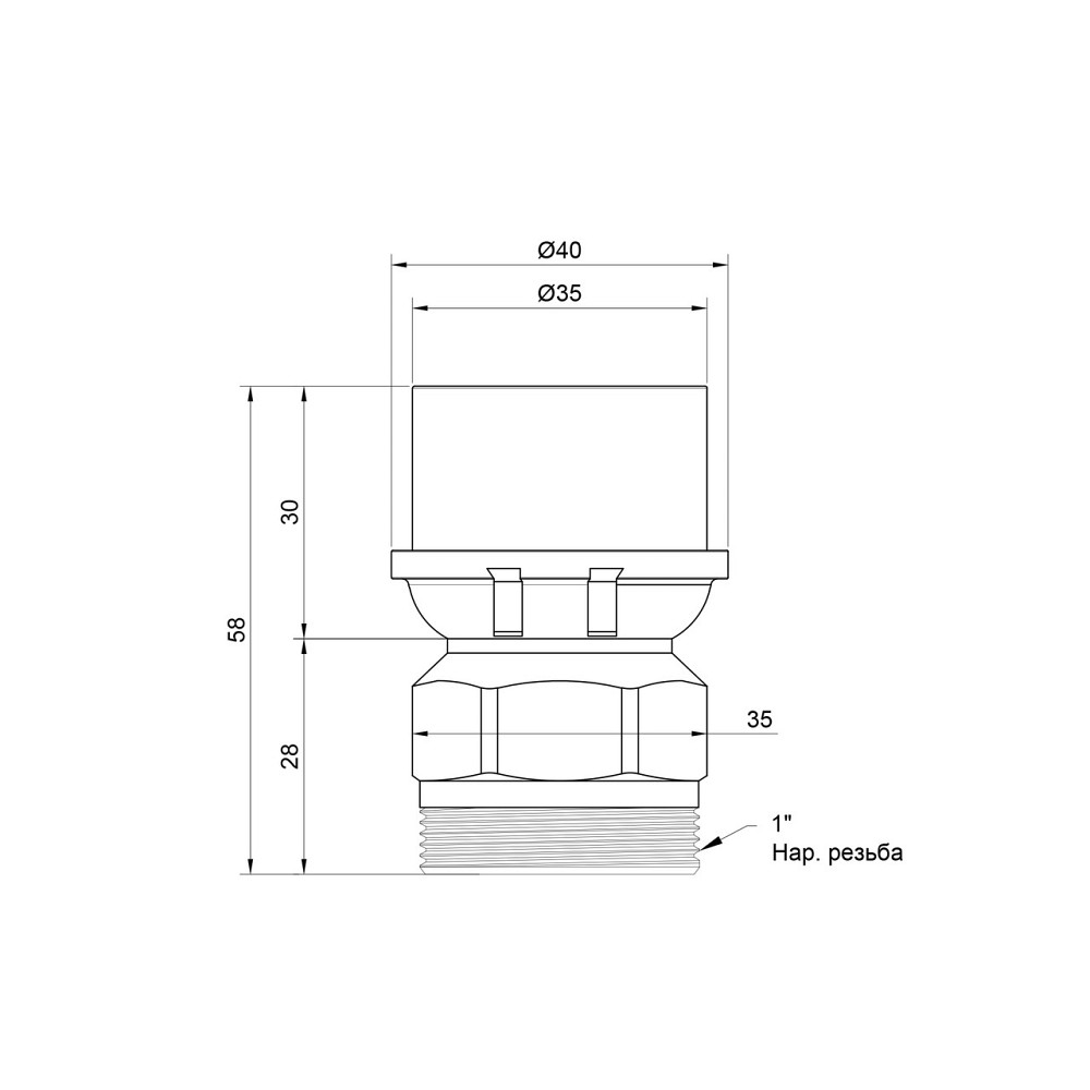 Перехідник прес Icma 32х1" НР No402 Київ - фото 2