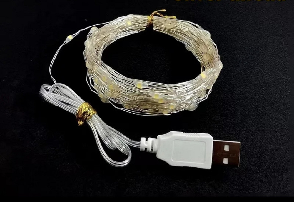 Гірлянда Роса 5 м 50 led з usb теплий білий Сміла - фото 2
