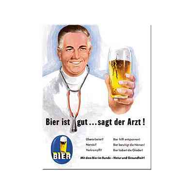 Магніт 8x6 см "Bier und Spirituosen ist gut". sagt der Arzt" Nostalgic Art (14114) Рівне