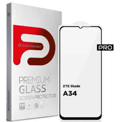 Стекло защитное Armorstandart Pro ZTE Blade A34 Black (ARM78902) Винница