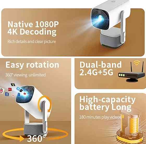 Проектор безпроводной: K2 Freestyle 4K с Аккумулятором , Телевизор Smart Киев