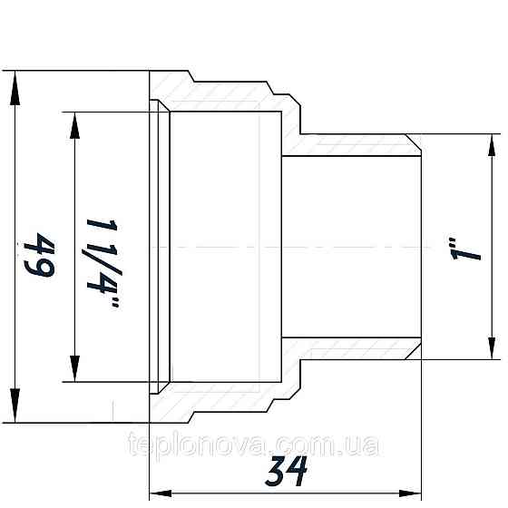 Перехідник редукційний 1 1/4| х1" ВН нікельований восьмигранний NK653O OPTIMUM Чернівці