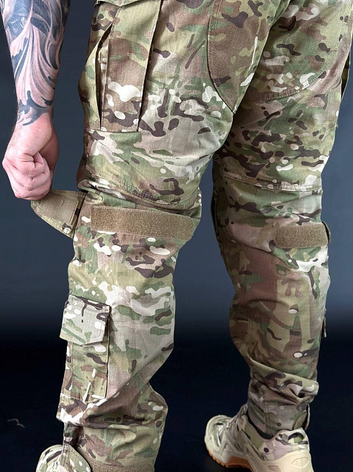 Військові демісезонні чоловічі штани мультикам з наколінниками ріп стоп для зсу Львів - фото 9