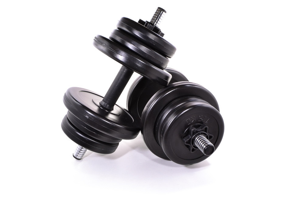 Комплект гантелей + з'єднювач 22 кг (2 по 11 кг) штанга, гантелі Київ - фото 9