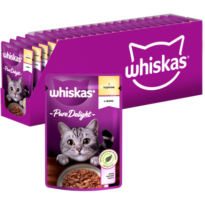 Влажный корм для кошек Whiskas Pure Delight курица в желе 85 г (5900951303333) Винница - изображение 1