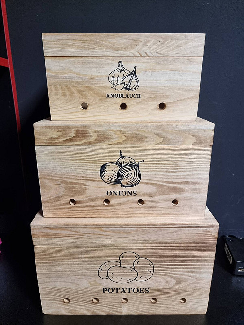 Бамбукові контейнери з кришкою для зберігання овочів 3шт Луцк - изображение 3