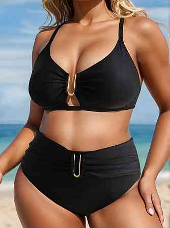 Купальник жіночий батал роздільний чорний 1XL Київ